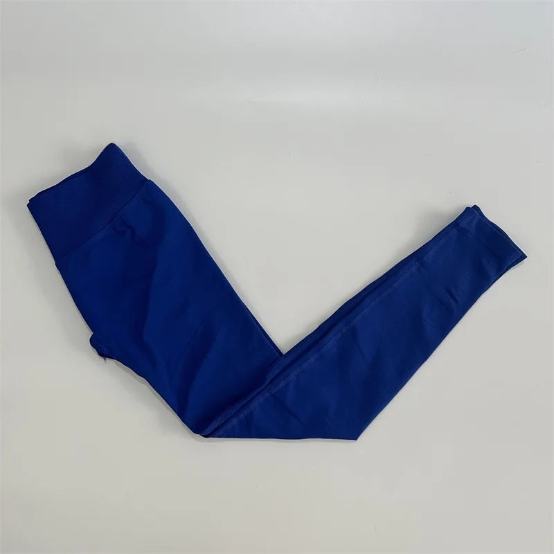 Yoga Leggings Women Low Ribbed Band Scrunch Bum Seamless Yoga Pants Gym Leggings Fitness Sweat Wicking Stretch Workout Tights