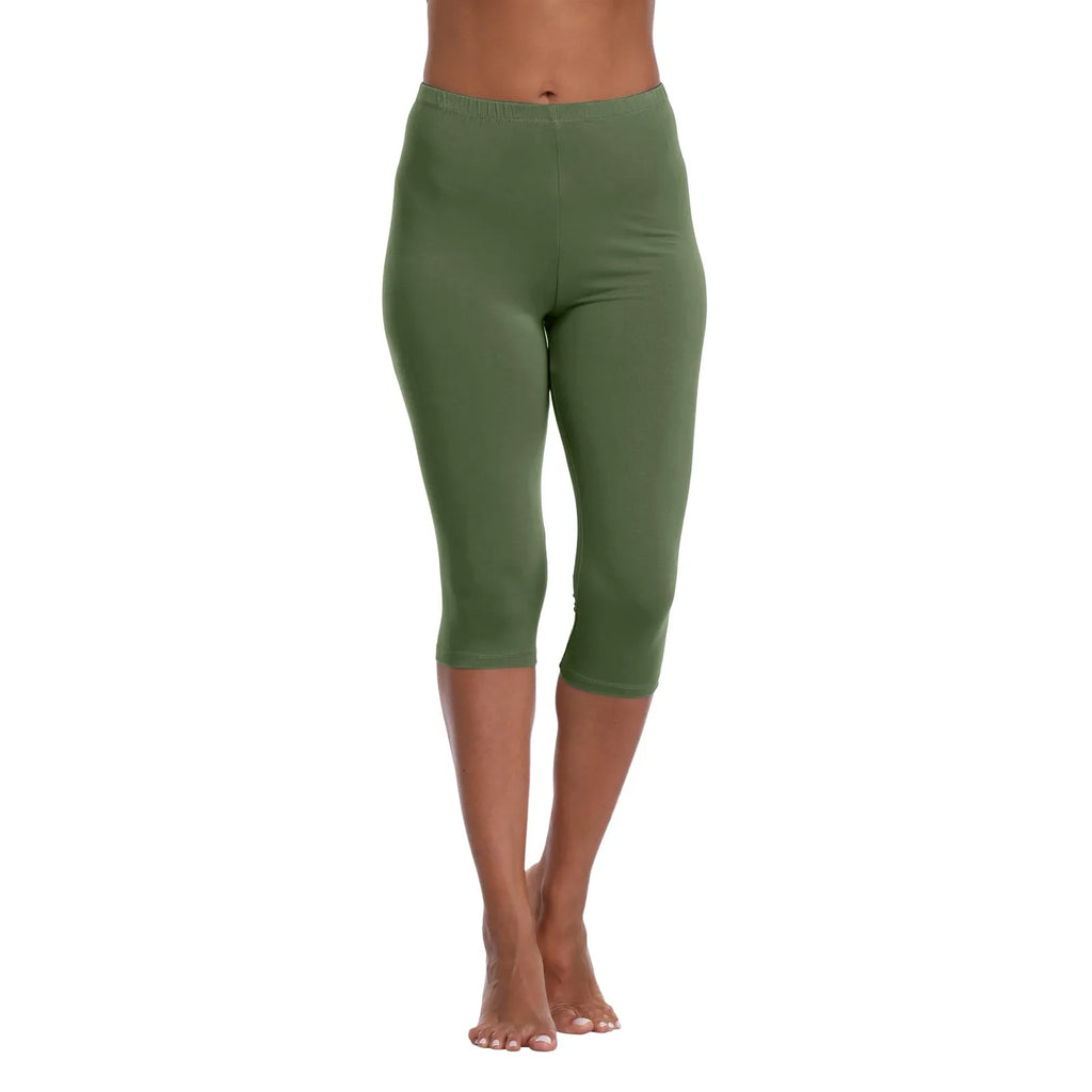 Women's Soft and Comfortable Basic Lightweight Seven Leggings Solid Color Casual Elastic Waist Hip Lift Yoga Pants