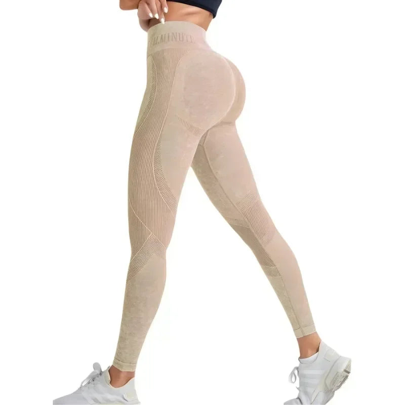 CZGUKE high-waisted seamless yoga pants with letter frosting women's butt-lifting slimming leggings elastic sports pants
