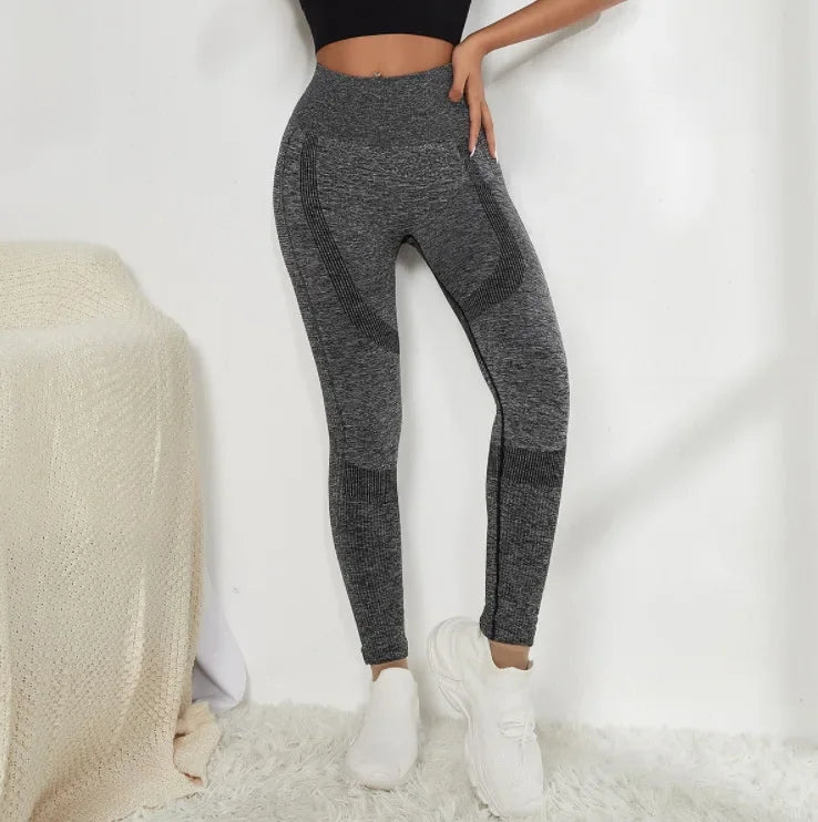 High-waisted Seamless Yoga Pants For Women Butt-lifting Sports Fitness Long Trousers