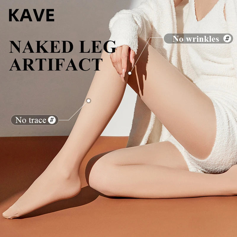 Kave Nude Leggings Winter Warm Double-layer Pile and Thicken Silk Stockings for Women Natural Autumn Flesh-colored Pantyhose