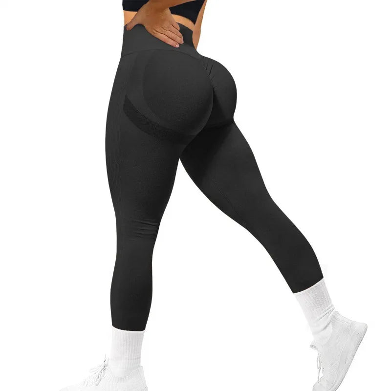 High Waist Yoga Leggings Women Seamless Knit Pants Gym Piltates Trainning Sexy Hip Liftting Stretchy Skiiny Sports Leggings