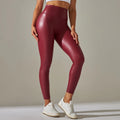 New PU Leather Pants for WOMEN'S Colorful High Waisted Tight Fitting Slimming and Yoga Leggings for External Wear
