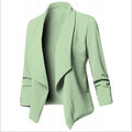 Women OL Blazers Oversized S-5XL Female Notched Long Sleeve Pleated Slim Business Workwear Cardigan Blazers Coats ZC545