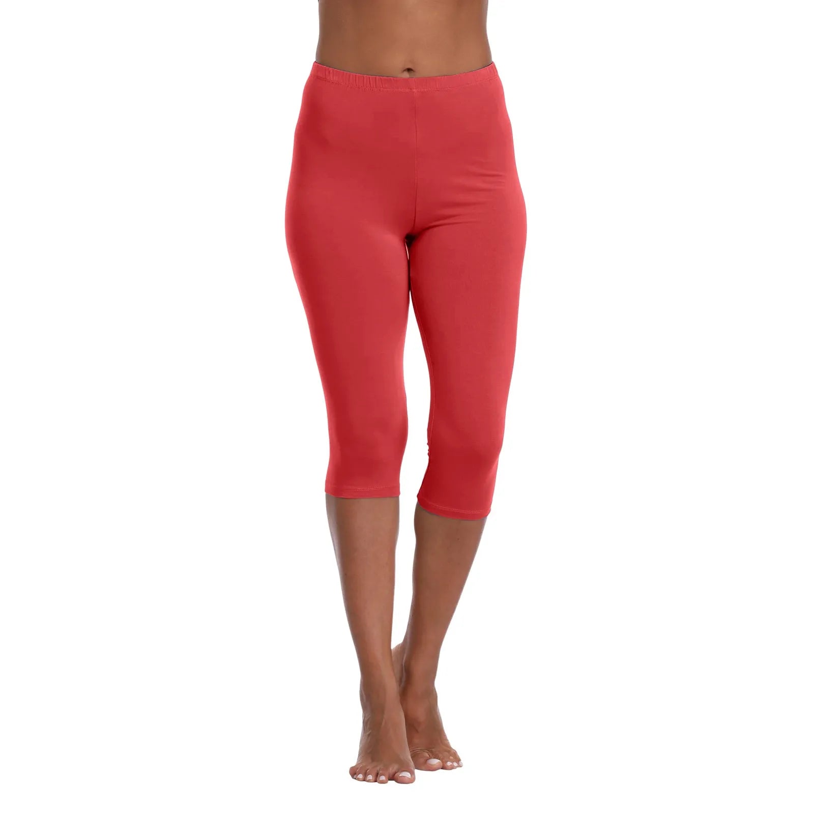 Women's Soft and Comfortable Basic Lightweight Seven Leggings Solid Color Casual Elastic Waist Hip Lift Yoga Pants