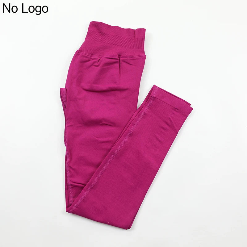 No Logo Sexy V-Back Leggings Seamless Yoga Pants Scrunch Butt Lifting Gym Leggings Low Ribbed Waistband Fitness Sports Tights