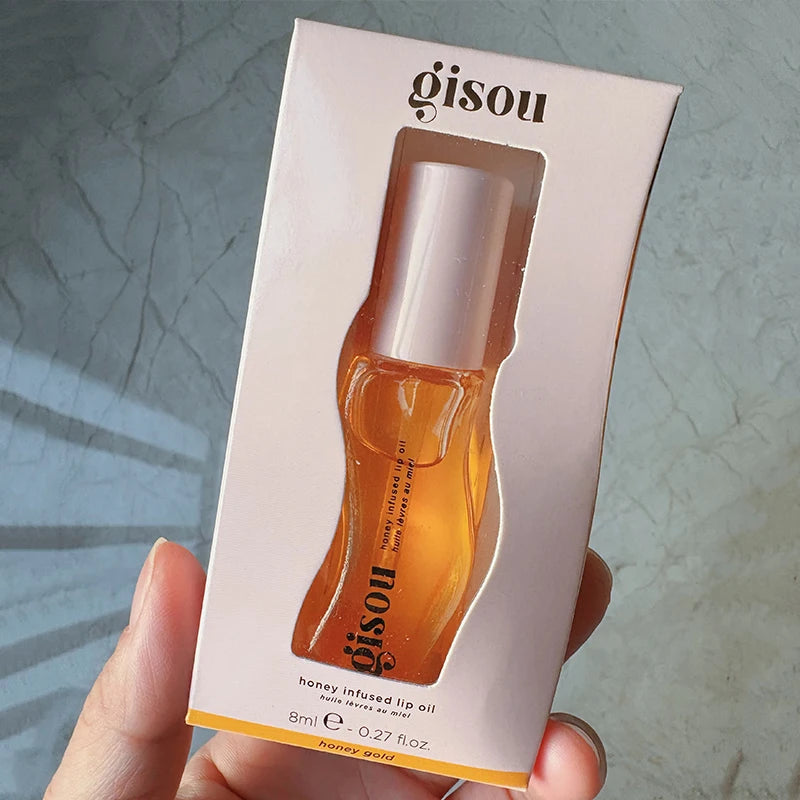 Gisou Watermelon Strawberry Essence Lip Oil Lipstick Long Lasting Moisturizing Reduce Lip Lines Liquid Gloss Makeup Lips Care