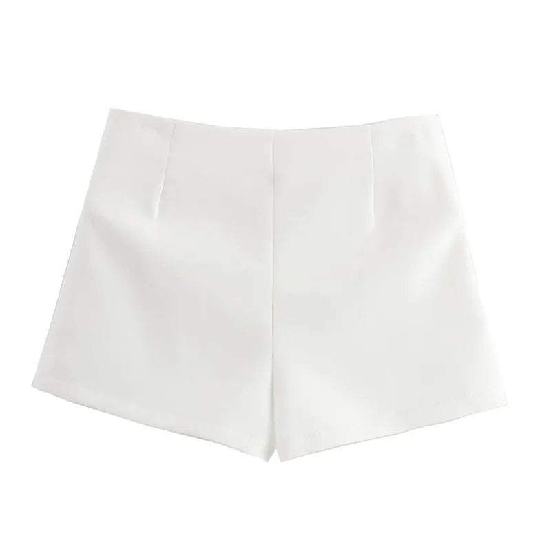 MUJER 2025 Pink White Mini Skirt Woman Fashion Bow Skort For Women Summer Slit Short Skirt Woman Split High Waist Skirt Shorts