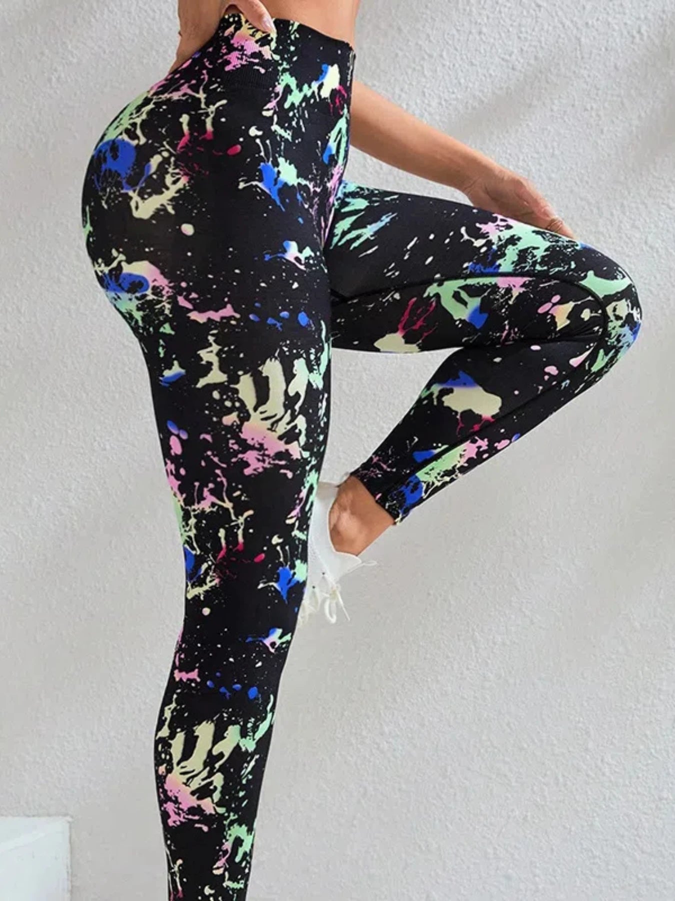 New Tye Die Seamless Yoga Pants Women High Waist Lifting Hip Honey Peach Hip Fitness Gym Leggings Running Sports Pants