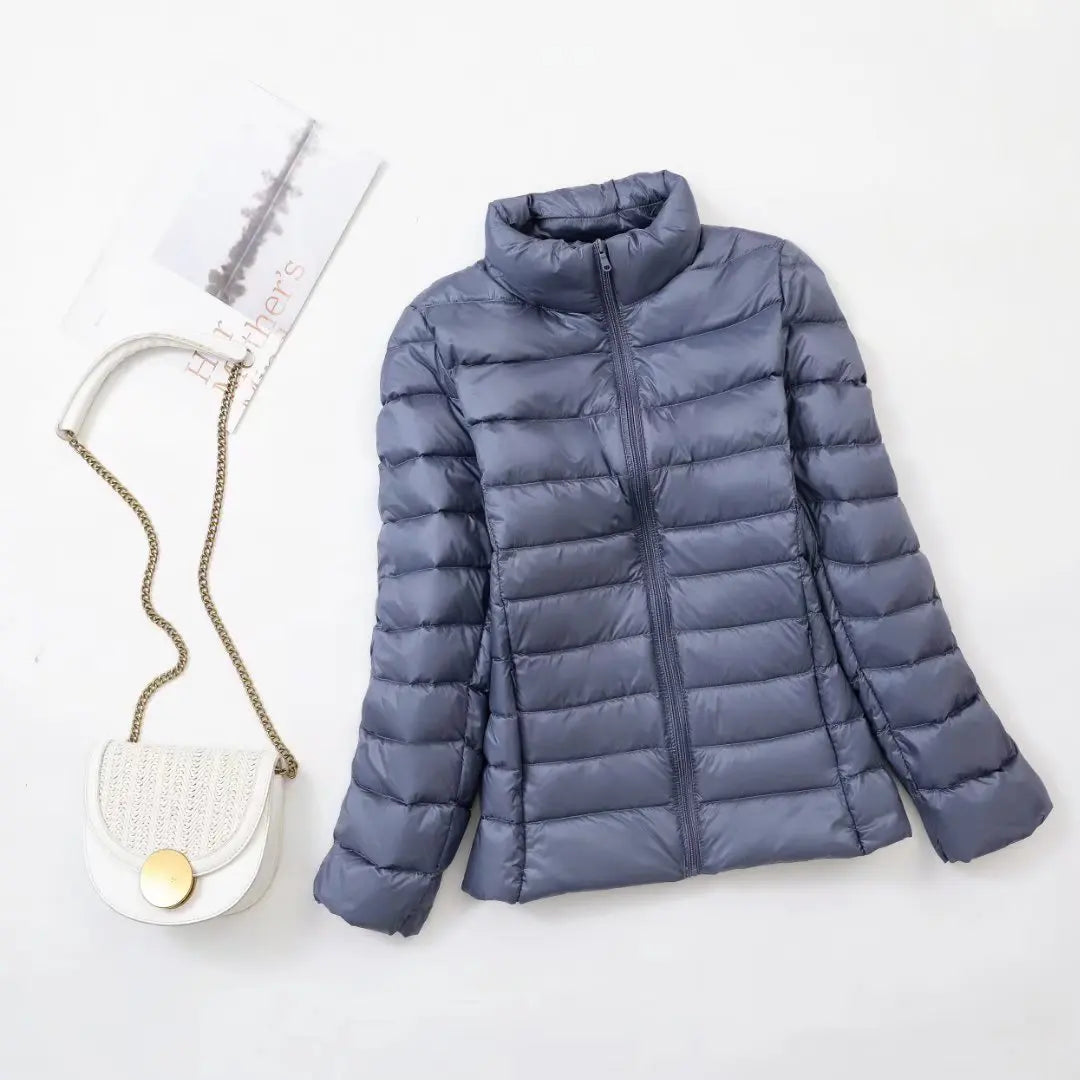 30 Colors Women Fashion Hoodid Short Puffer Jackets 2023 New Arrivals Autumn Winter Female White Duck Down Korean Slim Fit  Coat