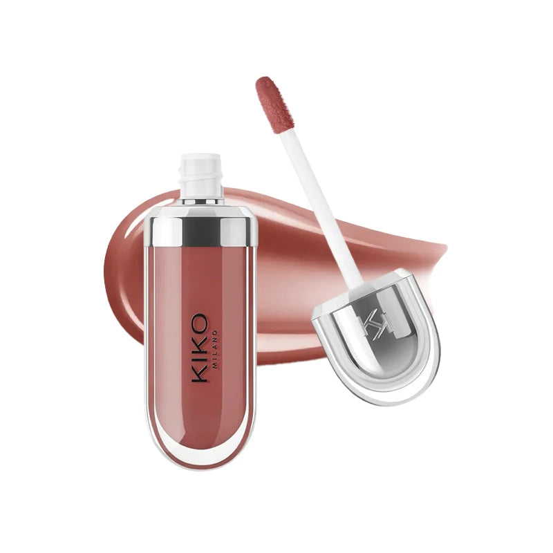 Kiko 3D Hydra LipGloss Non-fading Waterproof Blusher Moisturizing Shimmer Makeup Lip Gloss Lipstick Brun Rose Pearly Mauve Liner