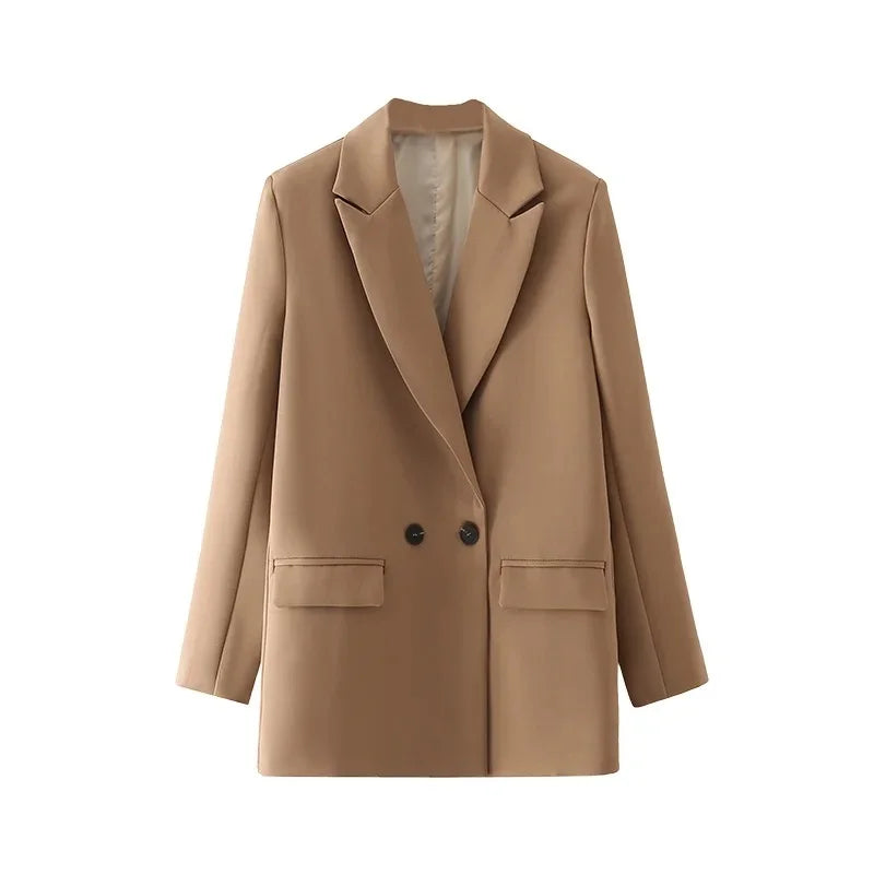 HXAO Blazer Woman Black Beige Khaki Blue Green Gray Women coat Fashion Office Wear Women's Blazers Jacket Outerwears 2024