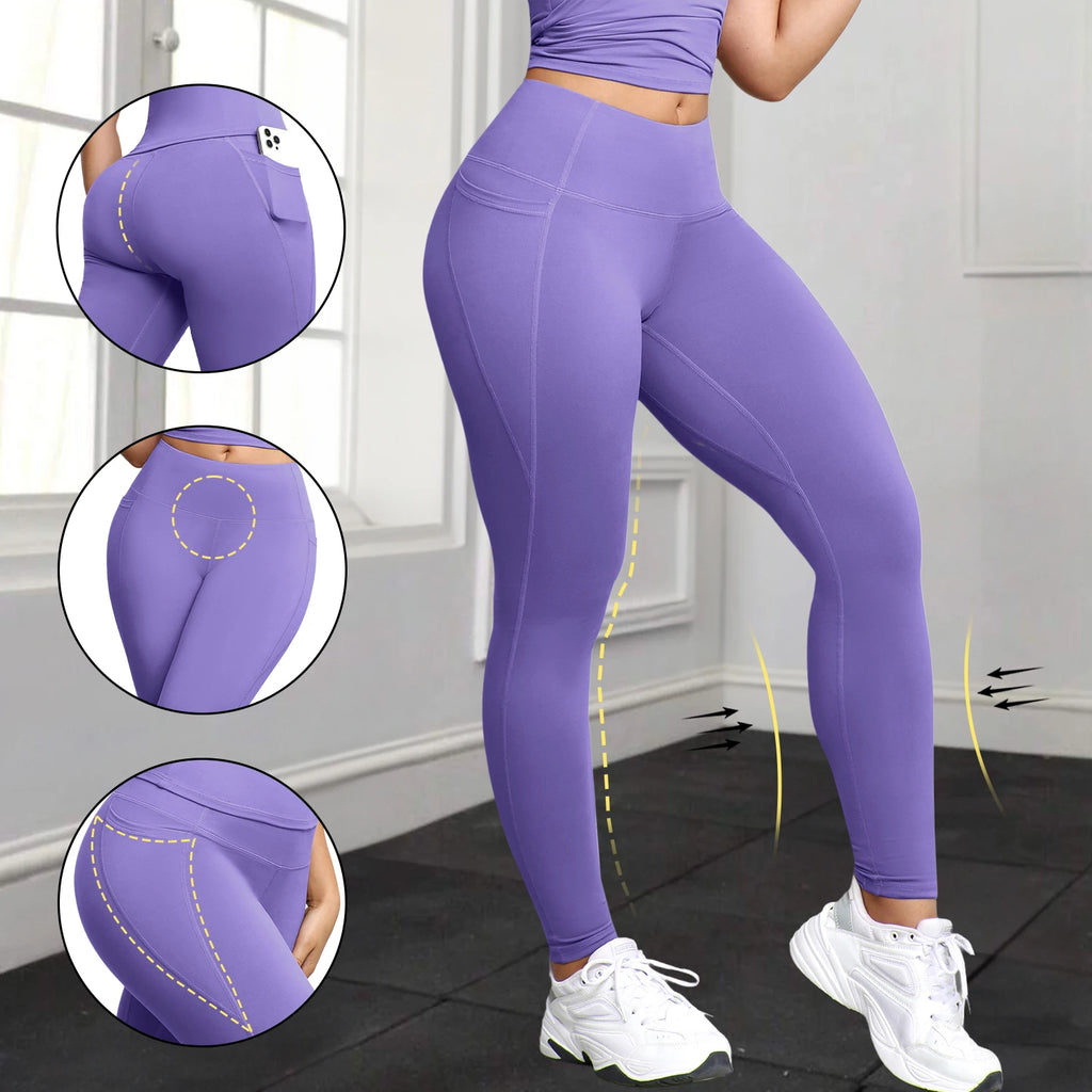 Leggings with Pockets for Women High Waist Tummy Control Workout Gym Yoga Pants Stretch Workout Running Fitness Casual Leggings