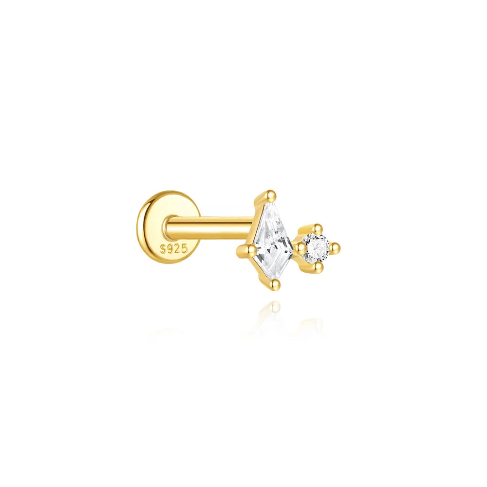 ROXI 925 Sterling Silver DIY 1 Piece Tassel Chain zircon Charms accessory for Women Circle/Piercing Earrings Perforated Jewelry