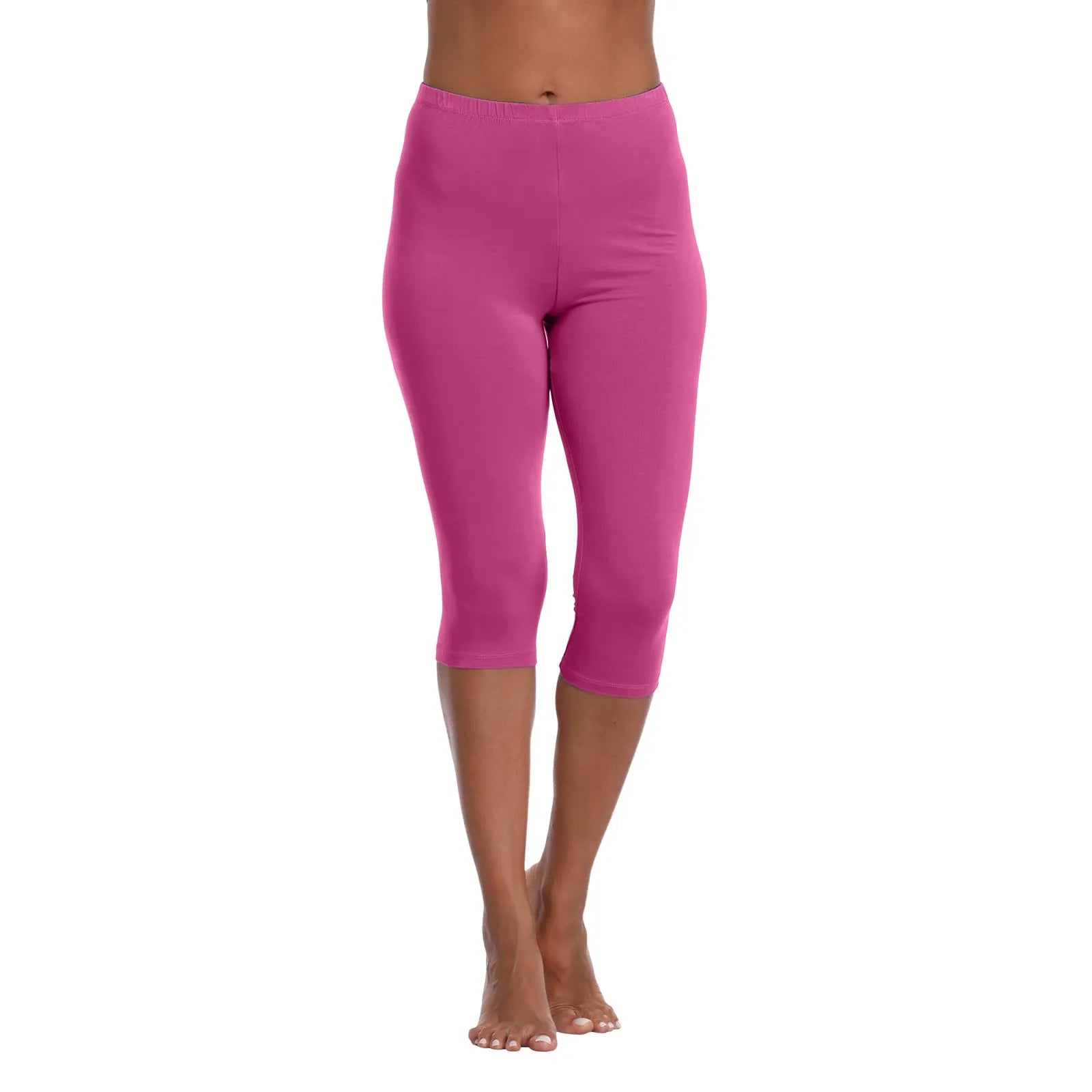 Women's Soft and Comfortable Basic Lightweight Seven Leggings Solid Color Casual Elastic Waist Hip Lift Yoga Pants