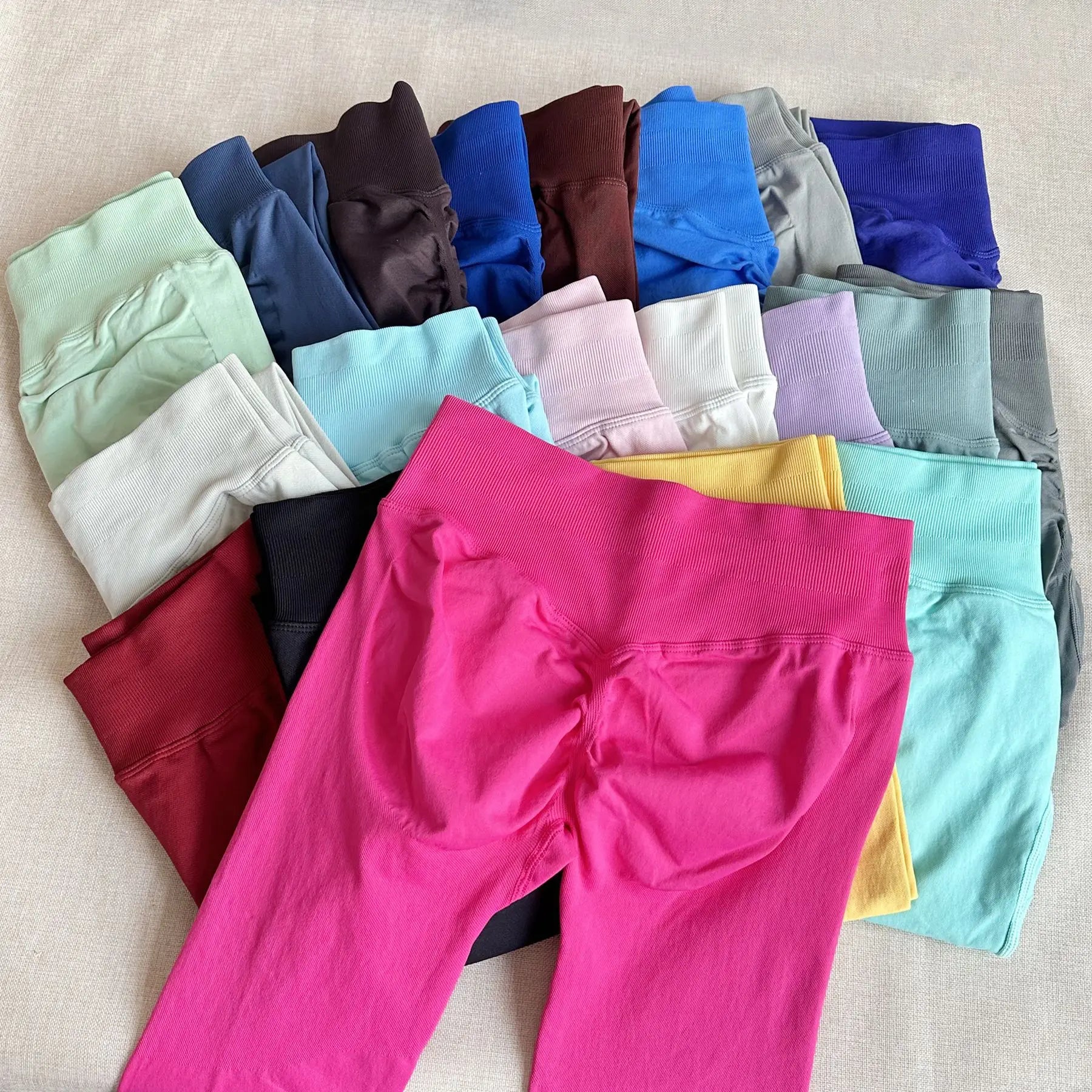 Women Sports Leggings Seamless Yoga Long Pants Low Band Fitness Leggings Compress The Hips Tights Gym Workout Pants