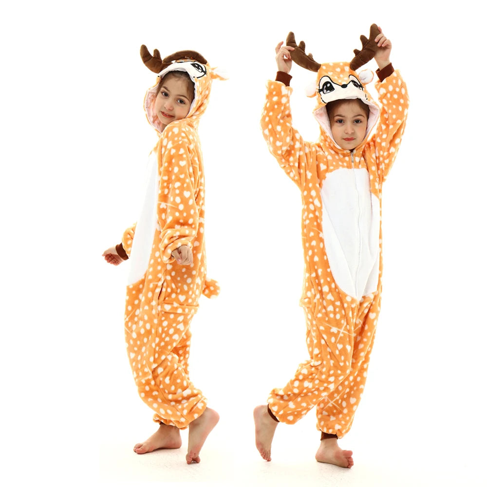 boys girls stitch kigurumi pajamas children winter flannel onesies kids panda tigger dinosaur pijama baby blanket sleepers