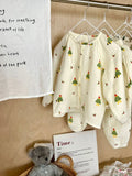 Children's Spring Grade Pajama Set Boys Girls Kids Cartoon Double Layer Gauze Home Clothing Set Baby Sleepwear Two-Piece Set