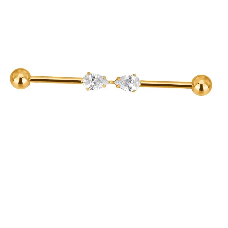 ASTM F136 Titanium PIERC Multiple Models Industrial Barbells Stone Ear Rod Helix Stud Cartilage Straight Bar Piercing Jewelry