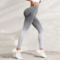 Seamless Gradient Dip Dye Yoga Pants Women Knitted Quick Dry High Waist Hip Lifting Leggings Female Gym Fitness Slim Workout