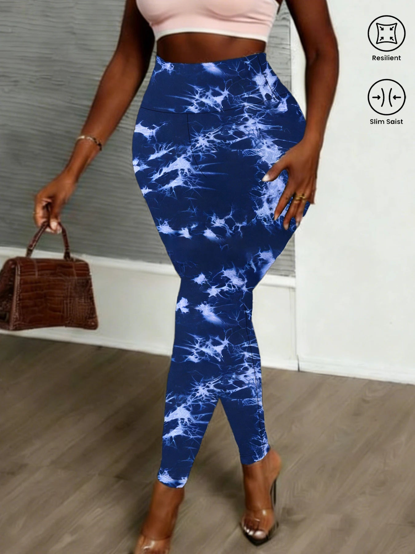 Women's Super Soft High Waisted Tie Dye Print Leggings for Cozy Home & Casual Outfit