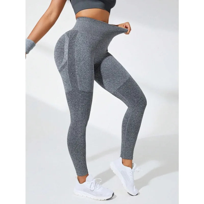 Women High Waist Sports Leggings Seamless Yoga Pants High Elastic Hip Liftting Workout Running Breathable Yoga Fitness Leggings