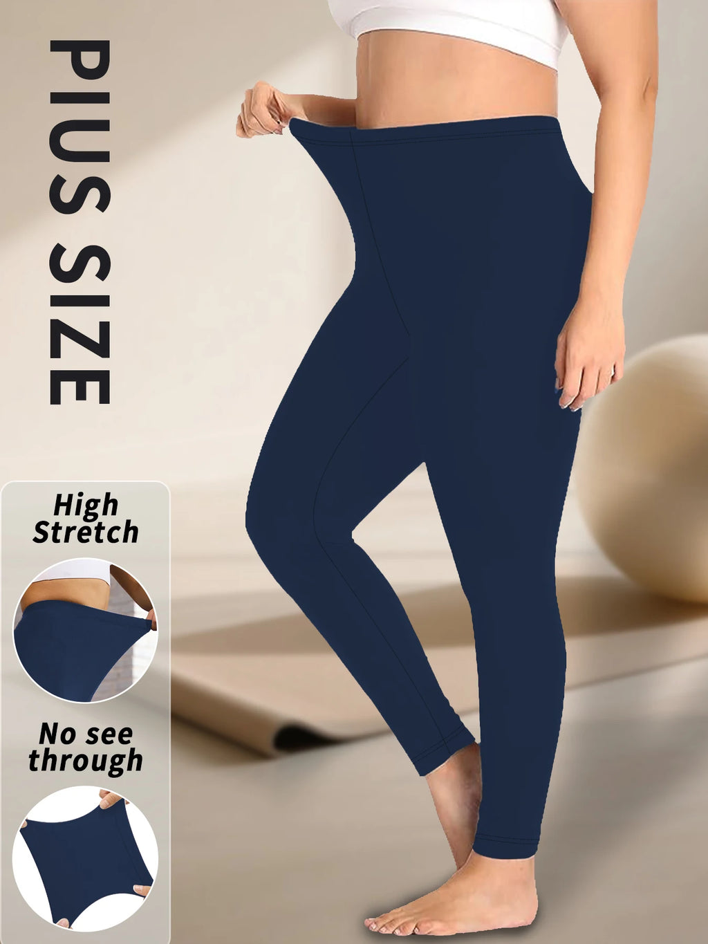 Plus size Women's Super Soft Leggings, High Elasticity for Workout Yoga Running and Daily Casual Wear Comfort Stretch Tights