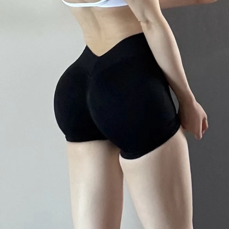 Women Seamless Yoga Shorts Scrunch Butt Gym Shorts Running V Waist Sport Shorts Workout Short Legging Fitness Training Yoga Wear