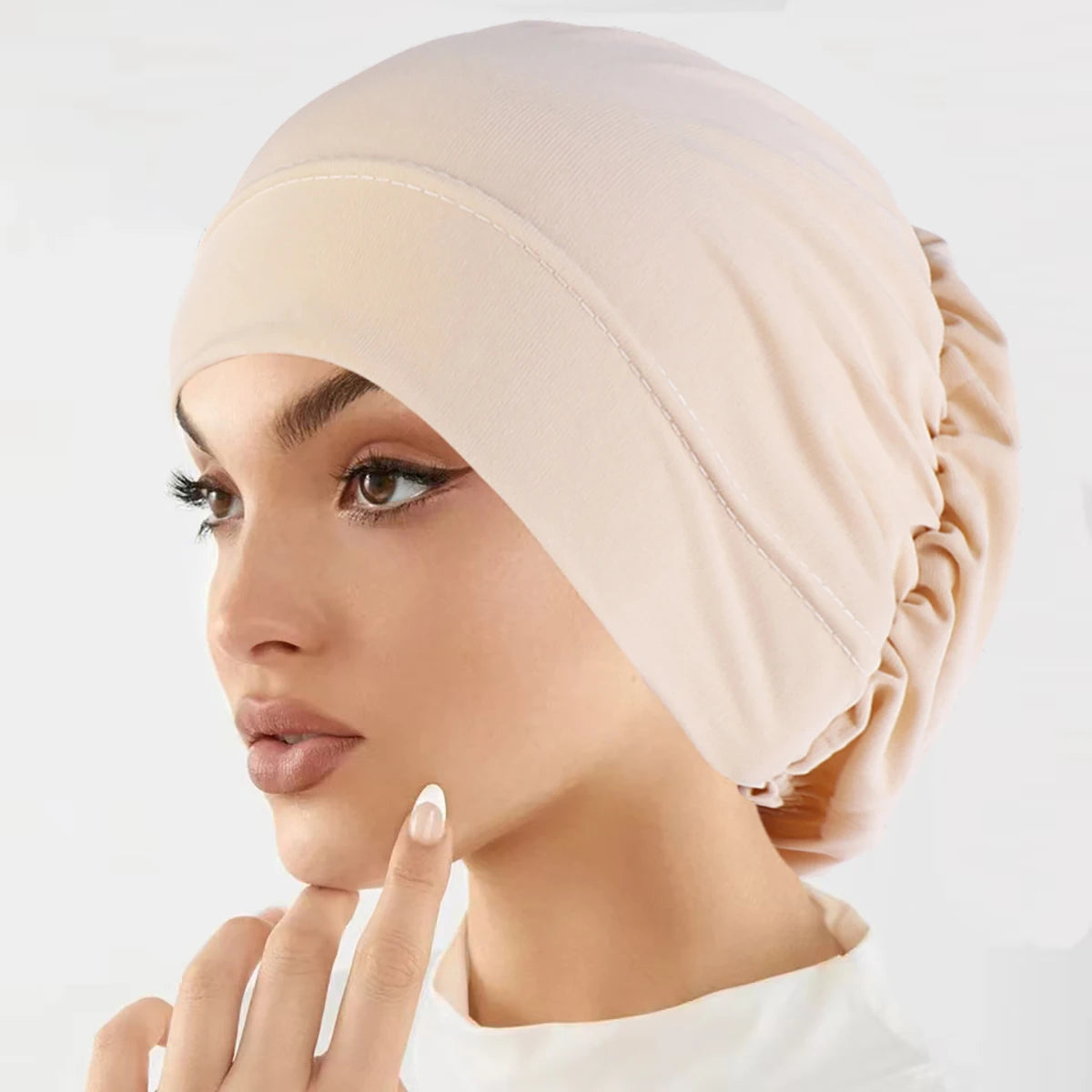 Muslim Fashion Women Hijabs Soft Stretch Solid Color Turban Hat Cancer Chemo Beanies Caps Headwear Headwrap Hair Accessories