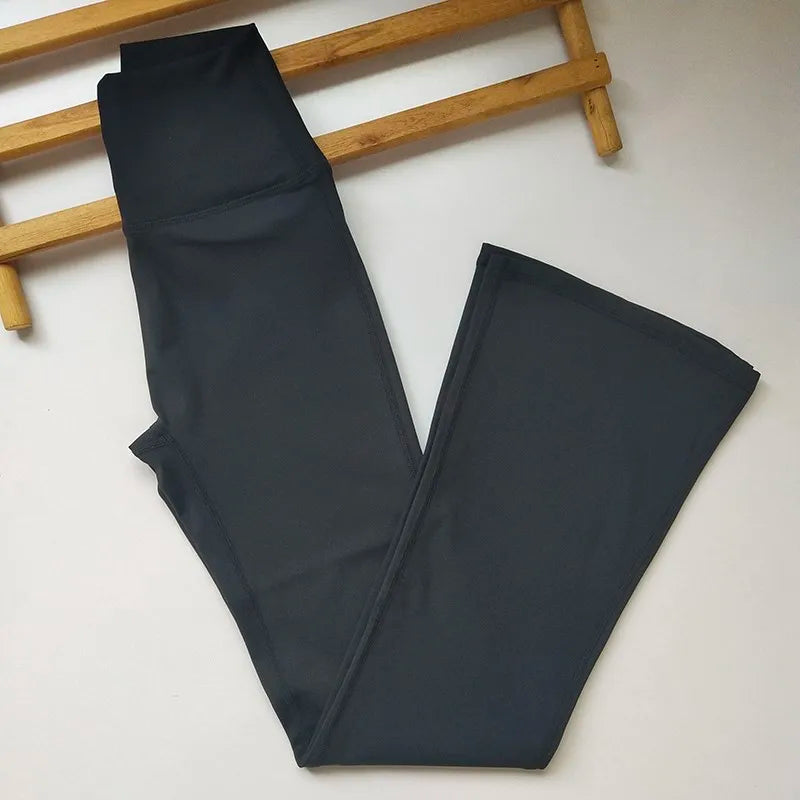 High-end Seamless High-Waist Flare Yoga Pants Women's Bell-Bottom Fitness Trousers High-Elastic Gym Tight Sports Leggings