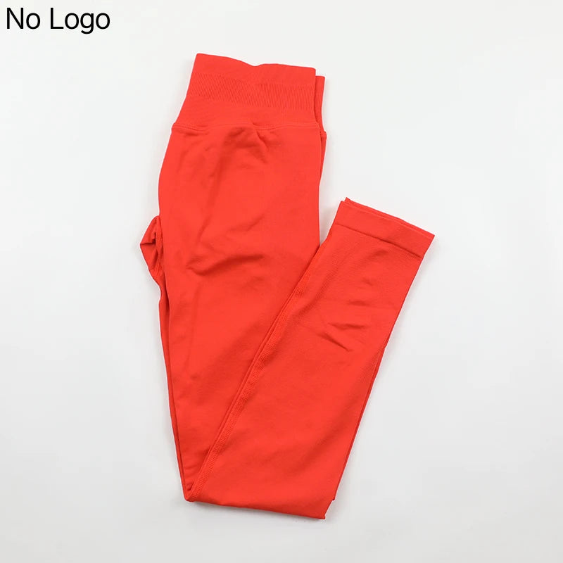 No Logo Sexy V-Back Leggings Seamless Yoga Pants Scrunch Butt Lifting Gym Leggings Low Ribbed Waistband Fitness Sports Tights