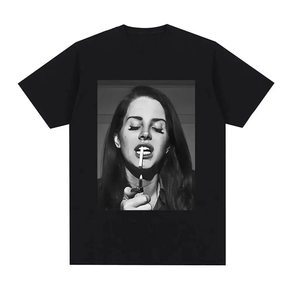 Singer Lana Del Rey Print T Shirt Men Women Fashion Hip Hop Streetwear Harajuku Short Sleeve Plus Size T Shirt Unisex