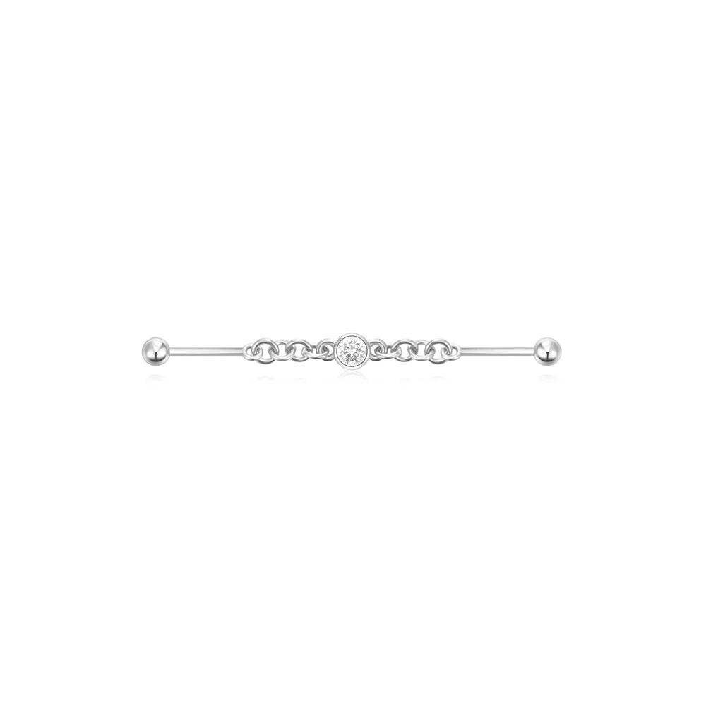 CANNER 925 Sterling Silver Devil's Eye Five Petals Zircon Chain Barbell Piercing Women Ins Butterfly Octagonal Star Earring