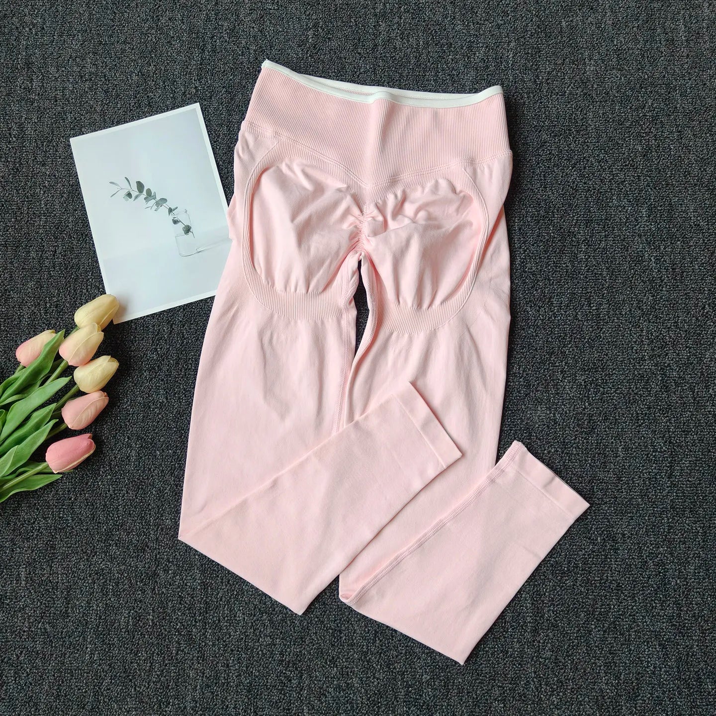 Women's Seamless Yoga Leggings Middle Waist Push-Up Fitness Running Pants High Elastic Hip Lift Pilates Gym Sport Leggings