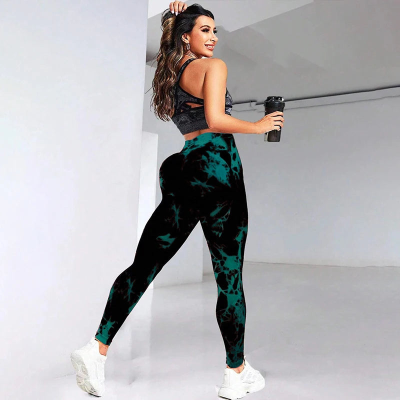 Tie Dye Workout Seamless Leggings for Women High Waist Gym Leggings Yoga Pants