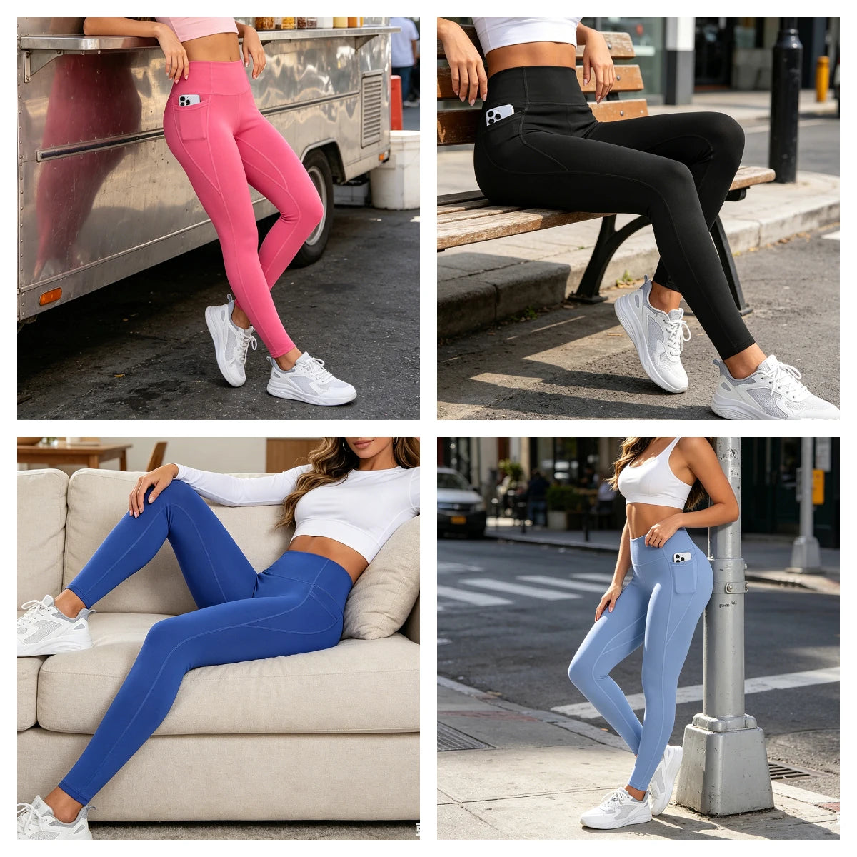 Women Leggings with Pocket Gym Workout Running Tights Stretchy Yoga Fitness Skinny Pants  Butt Liftting Sports Leggings