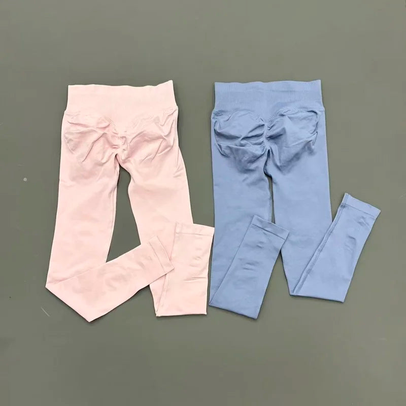 Seamless Yoga Leggings Women Low Waist Peach Booty Lifting Buttery Soft High Stretch Fitness Gym Workout Running Athletic Pants