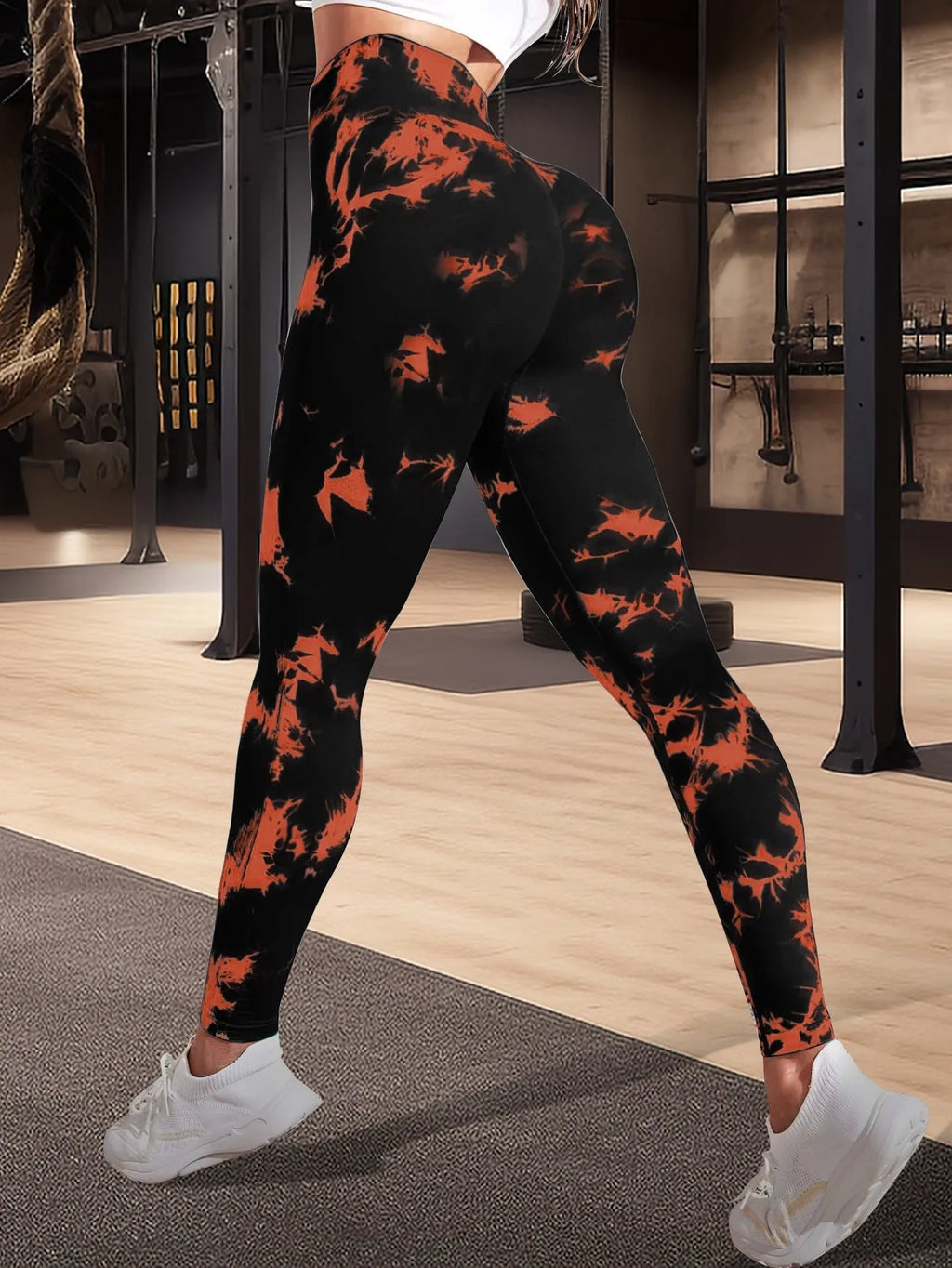 CZGUKE Tie Dye Gym Yoga Pants Fitness Workout Sportswear Clothing For Women High Waist Scrunch Butt Liftting Sports Leggings