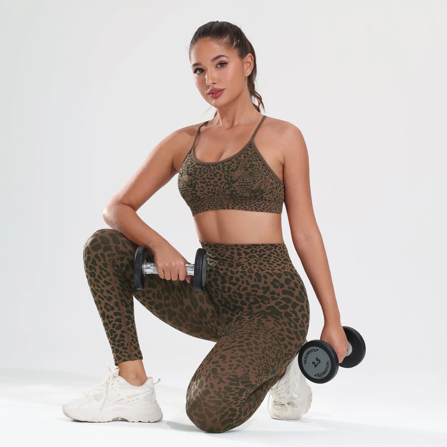 Leopard Print Seamless Yoga Pants High Waist Tummy Control Butt Lifting Sports Leggings Leggings Workout Tights for Women
