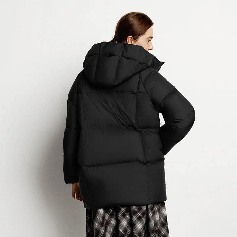 Semir Down Jacket Women Winter Mid-Length 90% Down Fill Thick Three-Resistant Turtle Back Raglan 2025 New Outerwear Women's Wear