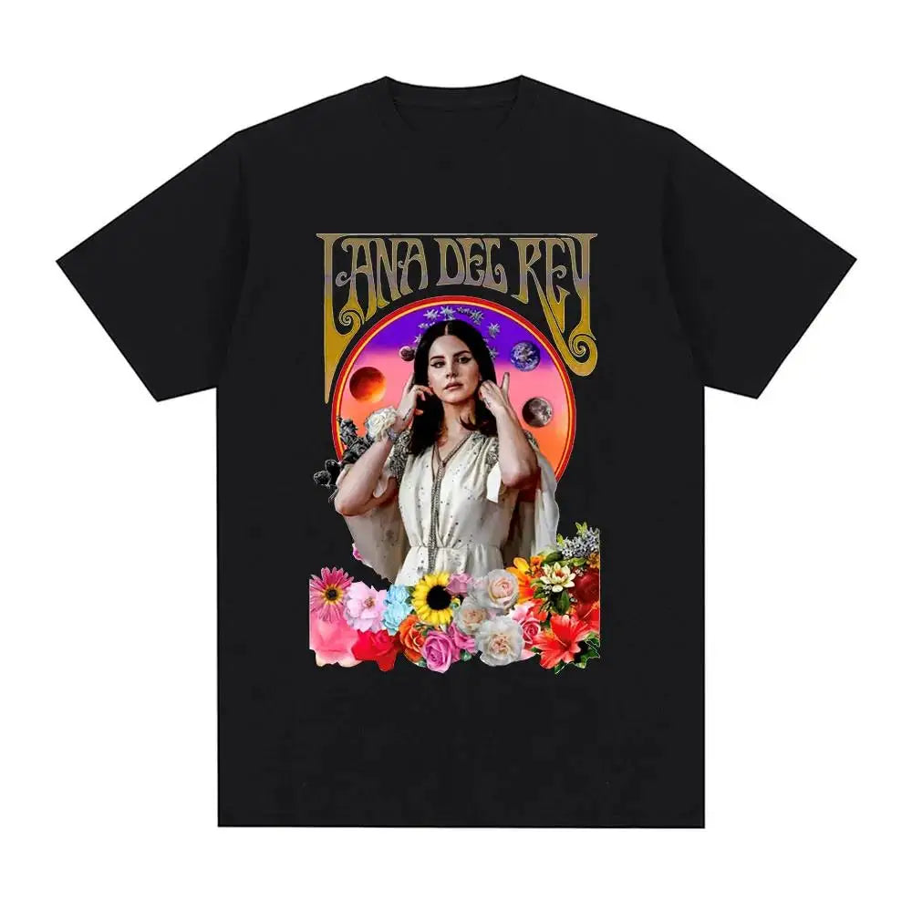 Singer Lana Del Rey Print T Shirt Men Women Fashion Hip Hop Streetwear Harajuku Short Sleeve Plus Size T Shirt Unisex