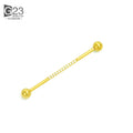 14G 38mm G23 Titanium CZ Industrial Feather Barbell Ear Cartilage Helix-Conch Piercing Bar Earring Stud Body Jewelry