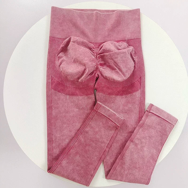 Women's Tie Dye Seamless High Waist Leggings Matte Texture Peach Butt Lifting for Yoga Gym Workout
