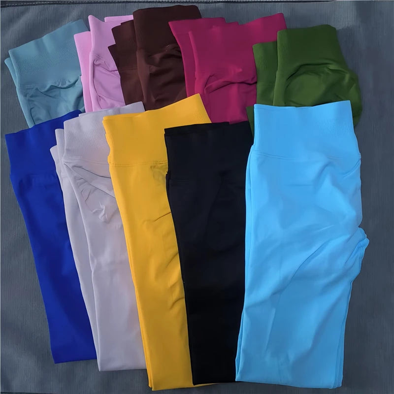 High Elastic Workout Sportswear Leggings Female Low Waist Seamless Tights Yoga Pants Women Sports Leggings
