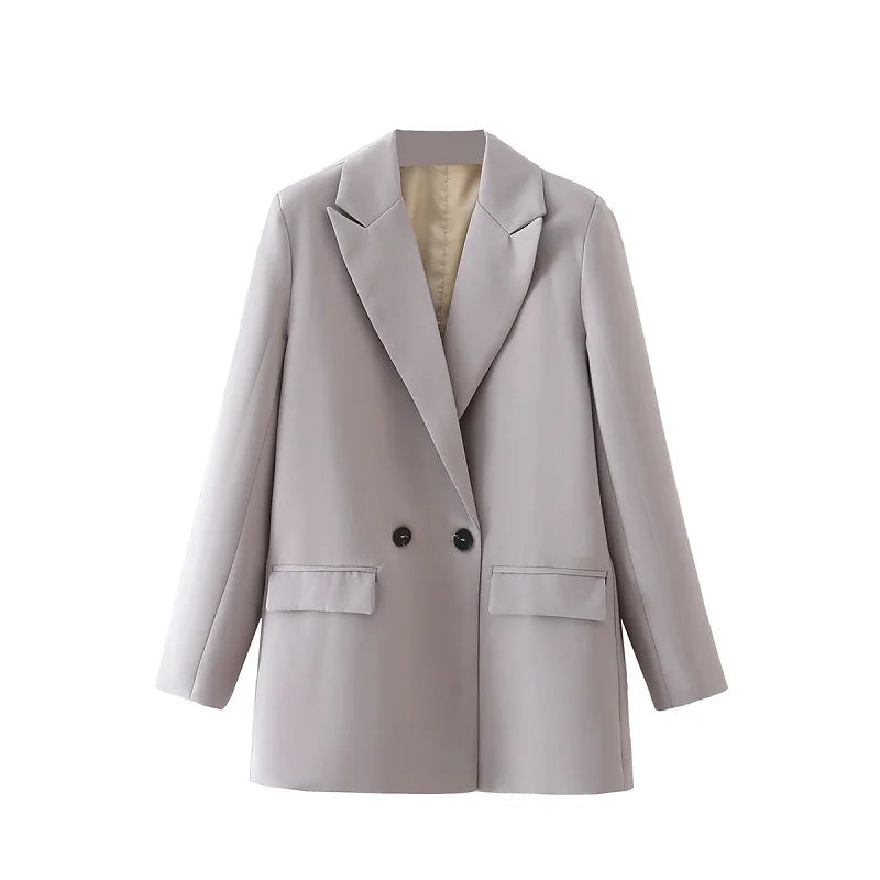 HXAO Blazer Woman Black Beige Khaki Blue Green Gray Women coat Fashion Office Wear Women's Blazers Jacket Outerwears 2024