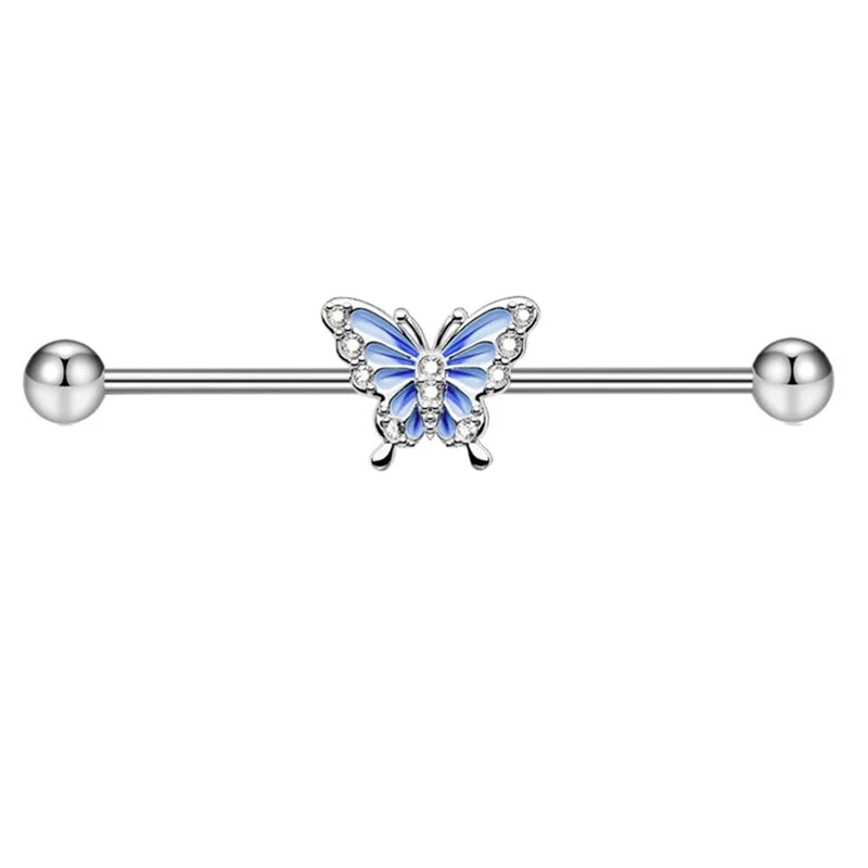 316L Surgical Steel Industrial Barbell Earrings Heart Arrow for Women Men Helix Conch Cartilage Piercing Jewelry 38mm 14g Bar