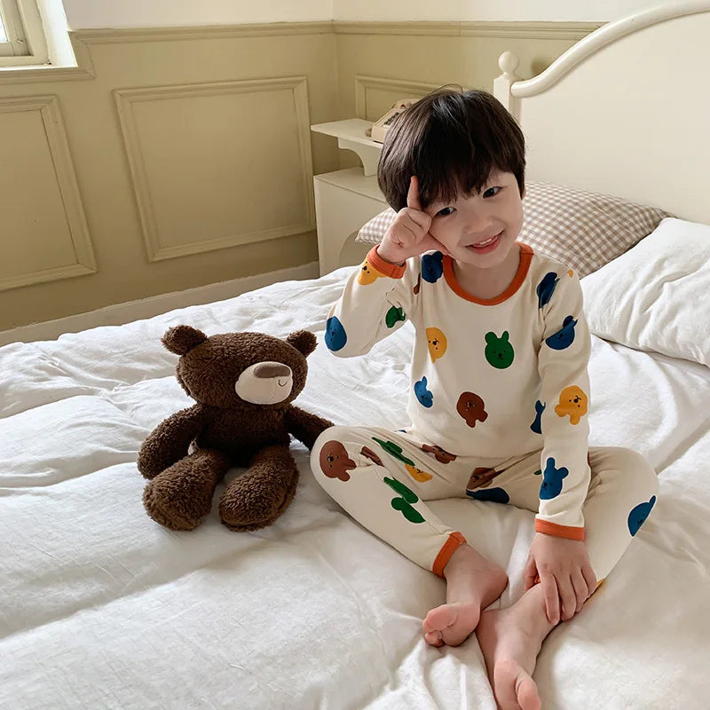 Baby Boy pajamas Children Loungewear Long Sleeve Pajamas Cute Deisgn Lightweight and Comfortable Fabric Sleepwear Outfit