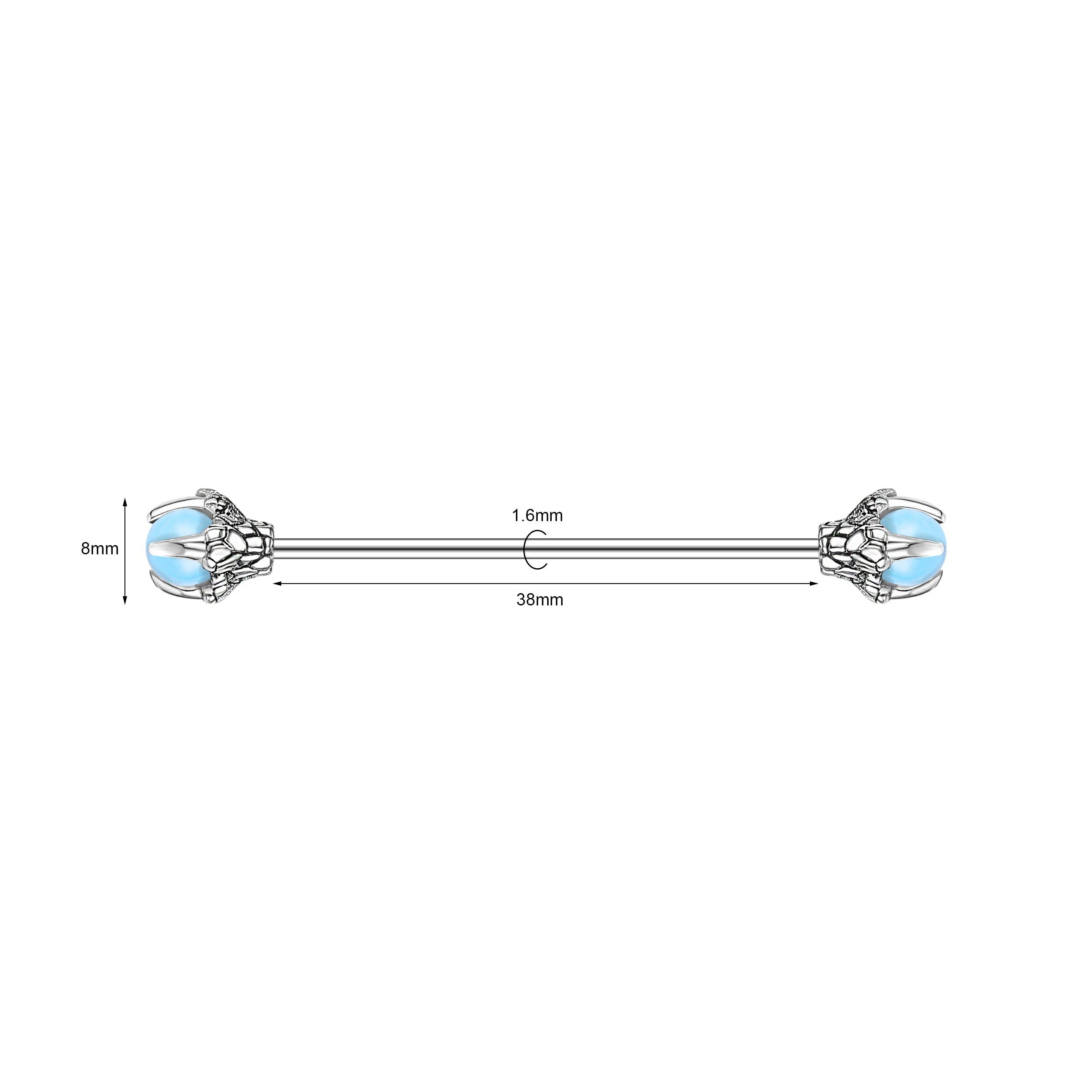 AOEDEJ Industrial Piercing Earring Women Stainless Steel Helix Ear Piercing Dragon Snake Long Earring Jewelry Barbell Earring