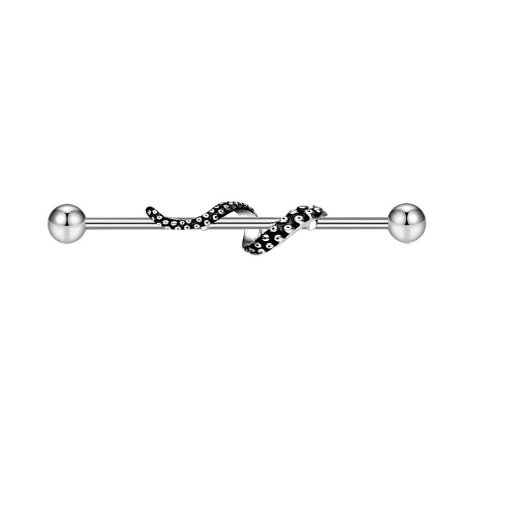 316L Surgical Steel Industrial Barbell Earrings Heart Arrow for Women Men Helix Conch Cartilage Piercing Jewelry 38mm 14g Bar