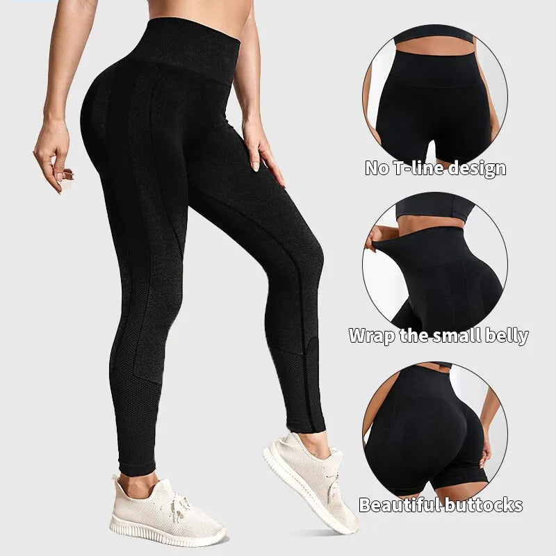 High Waist Yoga Pants Women Stretchy Workout Leggings Tummy Control Running Sports Tights